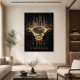 Luxuriöses Wandbild mit Golduhr, Acrylbild oder Leinwand