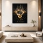 Luxuriöses Wandbild mit Golduhr, Acrylbild oder Leinwand