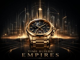 Luxuriöses Wandbild oder Fine Art Print mit goldener Uhr Luxuriöses Wandbild oder Fine Art Print mit goldener Uhr