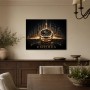 Luxuriöses Wandbild oder Fine Art Print mit goldener Uhr