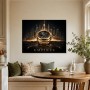 Luxuriöses Wandbild oder Fine Art Print mit goldener Uhr