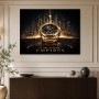 Luxuriöses Wandbild oder Fine Art Print mit goldener Uhr