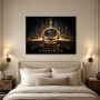 Luxuriöses Wandbild oder Fine Art Print mit goldener Uhr