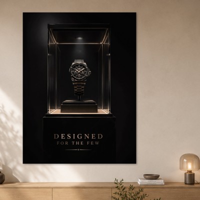 Luxuriöse Uhr im Schaukasten als Acrylbild oder Fine Art Print