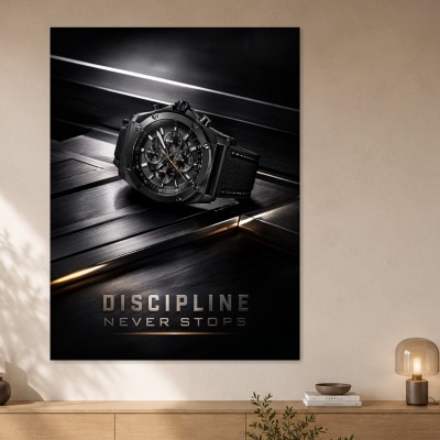 Luxus Uhr Motiv als Wandbild oder Poster mit markantem Schwarzlook