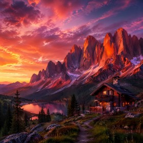 Alpine Sonnenuntergang als Wandbild oder Fine Art Print