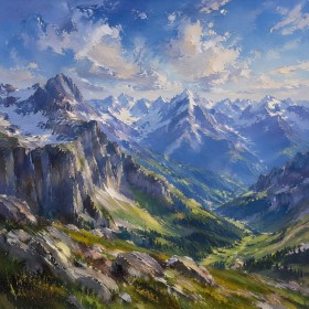 Alpine Weite als Leinwand oder Poster für klare Räume