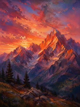 Leuchtende Berglandschaft als Wandbild oder Fine Art Print Leuchtende Berglandschaft als Wandbild oder Fine Art Print