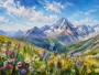 Alpine Blütenwiese als Wandbild oder Leinwand