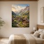 Alpine Dorfidylle zwischen Bergen als Wandbild oder Kunstdruck