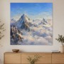 Majestätische Bergwelt als Leinwand oder Poster in klaren Himmelsfarben
