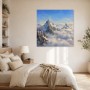 Majestätische Bergwelt als Leinwand oder Poster in klaren Himmelsfarben