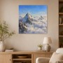 Majestätische Bergwelt als Leinwand oder Poster in klaren Himmelsfarben