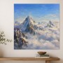 Majestätische Bergwelt als Leinwand oder Poster in klaren Himmelsfarben