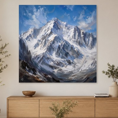 Schneebedeckte Berglandschaft als Leinwand oder Fine Art Print