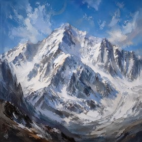 Schneebedeckte Berglandschaft als Leinwand oder Fine Art Print