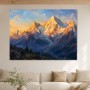 Leuchtende Berggipfel als Leinwand oder Kunstdruck