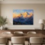 Leuchtende Berggipfel als Leinwand oder Kunstdruck