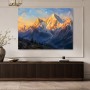 Leuchtende Berggipfel als Leinwand oder Kunstdruck