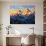 Leuchtende Berggipfel als Leinwand oder Kunstdruck