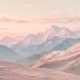 Pastellfarbene Berglandschaft als Wandbild oder Kunstdruck