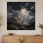 Dramatische Berglandschaft als Leinwand oder Poster mit Lichtdurchbruch
