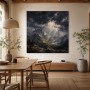 Dramatische Berglandschaft als Leinwand oder Poster mit Lichtdurchbruch