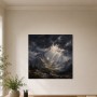Dramatische Berglandschaft als Leinwand oder Poster mit Lichtdurchbruch