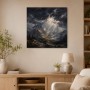 Dramatische Berglandschaft als Leinwand oder Poster mit Lichtdurchbruch