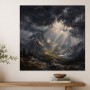 Dramatische Berglandschaft als Leinwand oder Poster mit Lichtdurchbruch