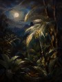 Mondlicht im Tropenwald als Leinwand oder Poster