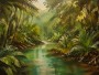 Tropischer Fluss im Dschungel, Leinwand oder Acrylbild
