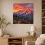Alpenpanorama im Abendlicht, Kunstwerk oder Wandbild mit dramatischer Bergkulisse