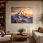 Leinwand oder Poster mit majestätischer Bergspitze und goldenem Licht