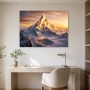 Leinwand oder Poster mit majestätischer Bergspitze und goldenem Licht