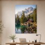 Alpine Hütte am See, Landschafts Kunstdruck oder Leinwandbild