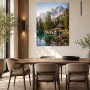 Alpine Hütte am See, Landschafts Kunstdruck oder Leinwandbild