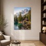 Alpine Hütte am See, Landschafts Kunstdruck oder Leinwandbild