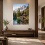 Alpine Hütte am See, Landschafts Kunstdruck oder Leinwandbild