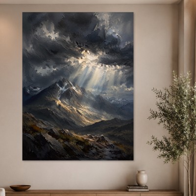 Dramatisches Bergpanorama als Leinwand oder Acrylbild