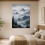 Berglandschaft als Leinwand oder Poster in ruhigen Blautönen