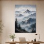 Berglandschaft als Leinwand oder Poster in ruhigen Blautönen