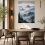 Berglandschaft als Leinwand oder Poster in ruhigen Blautönen