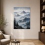 Berglandschaft als Leinwand oder Poster in ruhigen Blautönen