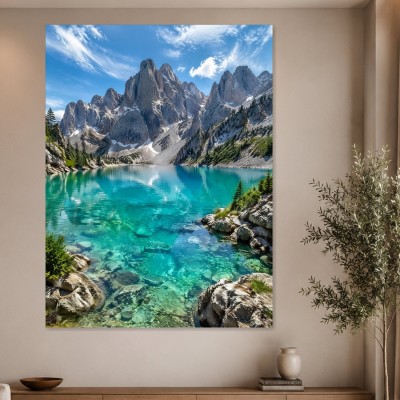 Alpensee im Sonnenlicht, Wandbild oder Fine Art Print