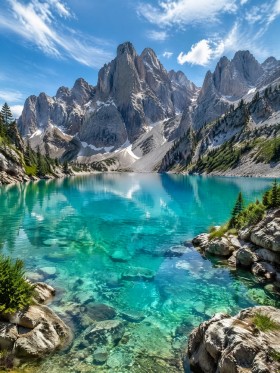 Alpensee im Sonnenlicht, Wandbild oder Fine Art Print
