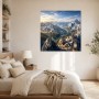 Alpine Gipfelsonne, Panorama als Leinwand oder Poster