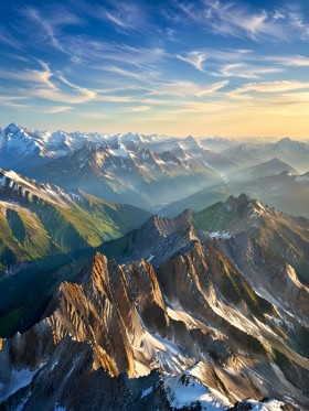 Alpine Gipfel bei Morgenlicht, Modernes Wandbild oder Fine Art Print Alpine Gipfel bei Morgenlicht, Modernes Wandbild oder Fine Art Print
