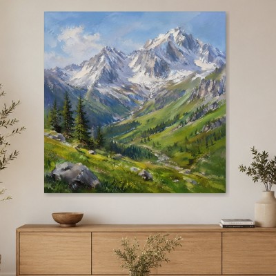 Alpine Berglandschaft als Leinwand oder Kunstdruck