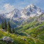 Alpine Berglandschaft als Leinwand oder Kunstdruck